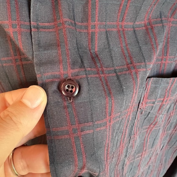 Pierre Cardin Men's Plaid Button Up Dress Shirt Size Large - Picture 2 of 5